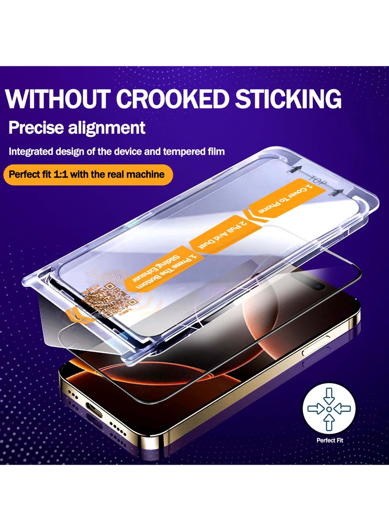 RKINC Screen Protector [2-Pack] for iPhone 16 [Automatic Installation] Tempered Glass HD [10X Military Grade Protection] Scratch-Resistant, Shatter-Proof - Image 2